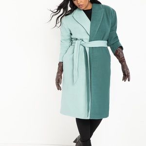 Eloquii Teal color-block winter coat